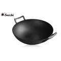 Amazon hot sale Cast iron Wok Flat bottom